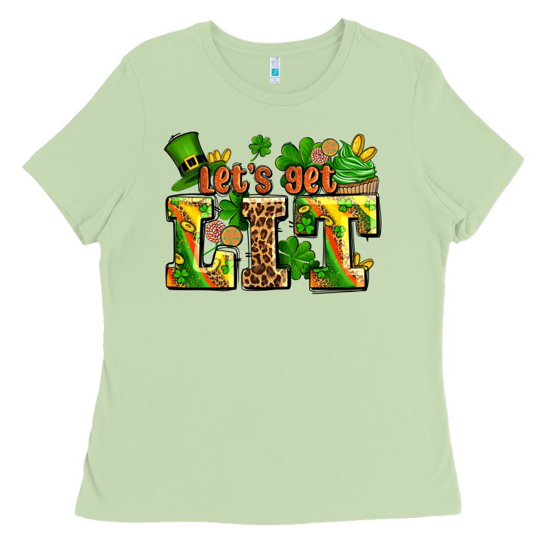 St Patricks Lets Get Lit Ladies Tee by AdoDesignShop | Teevron