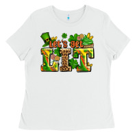 White st patricks lets get lit Ladies Tee - AdoDesignShop