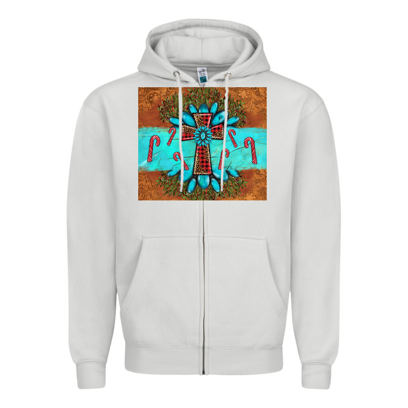 Christmas Cross Gemstone Zipper Hoodie by AdoDesignShop | Teevron