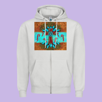 Christmas Cross Gemstone Zipper Hoodie Designed By Adodesignshop
