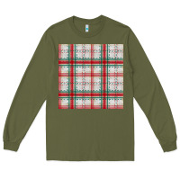 Army Green christmas plaid seamless pattern Long Sleeve Tee - BundleAndBundleShop