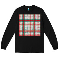 Black christmas plaid seamless pattern Long Sleeve Tee - BundleAndBundleShop