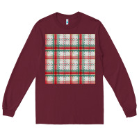 Burgundy christmas plaid seamless pattern Long Sleeve Tee - BundleAndBundleShop