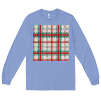 Colony Blue christmas plaid seamless pattern Long Sleeve Tee - BundleAndBundleShop