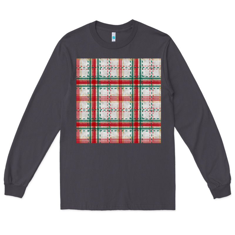 Christmas Plaid Seamless Pattern Long Sleeve Tee by BundleAndBundleShop | Teevron