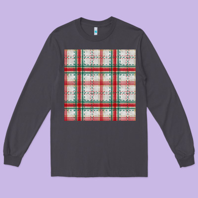 Christmas Plaid Seamless Pattern Long Sleeve Tee Designed By Bundleandbundleshop