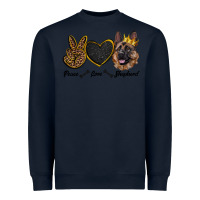 Navy peace love shepherd Heavyweight Sweatshirt - RanaPortraitStore