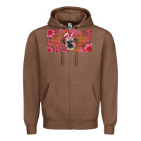 Chestnut easter heifer with bunny ears and glasses license plate Zipper Hoodie - Artiststas