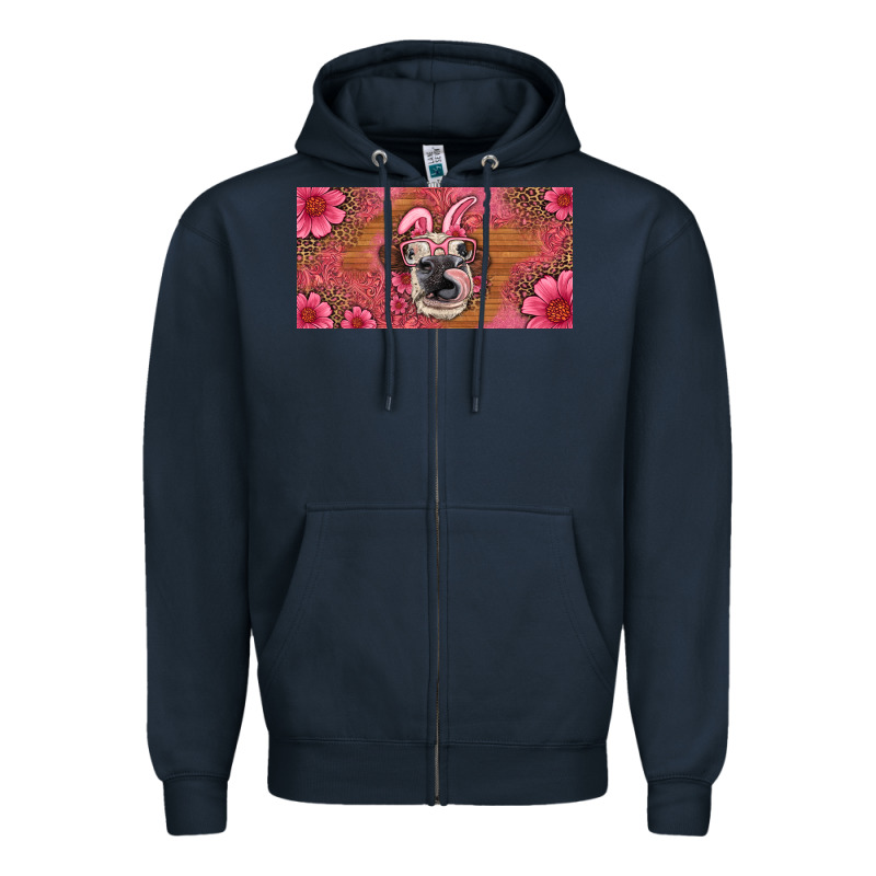 Easter Heifer With Bunny Ears And Glasses License Plate Zipper Hoodie by Artiststas | Teevron