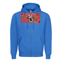 True Royal easter heifer with bunny ears and glasses license plate Zipper Hoodie - Artiststas