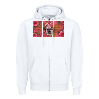 White easter heifer with bunny ears and glasses license plate Zipper Hoodie - Artiststas