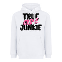 White true crime junkie Heavyweight Hoodie - MaliasSmallBusiness