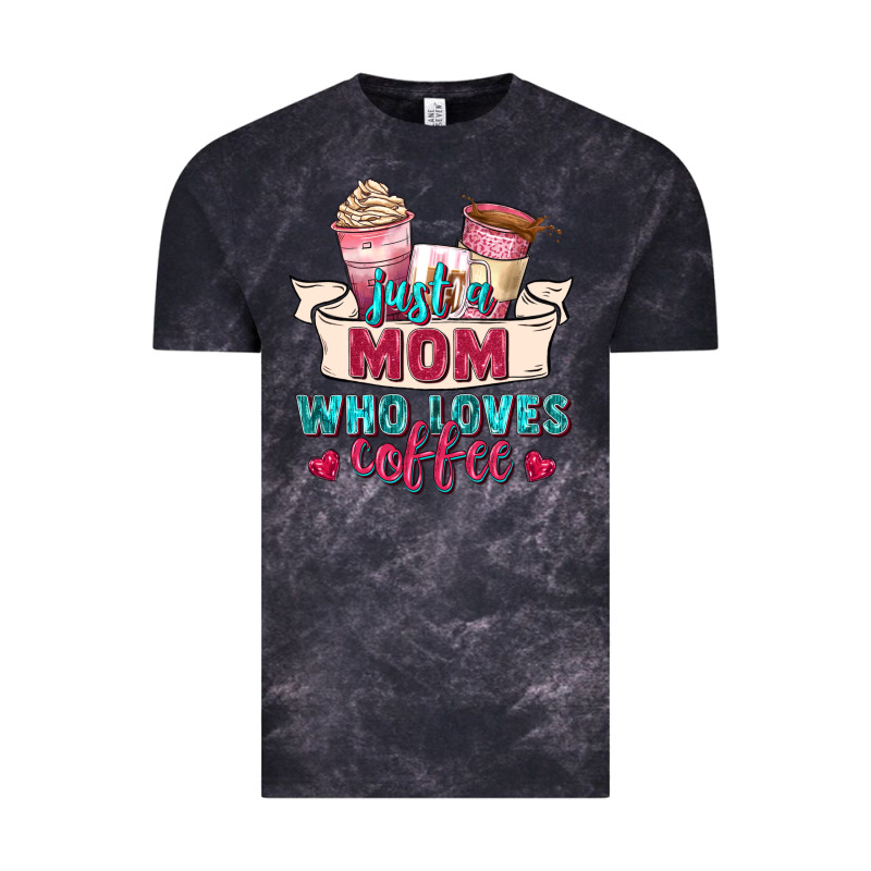 Just A Mom Who Loves Coffee Vintage Tee by Zillion Design Studio | Teevron