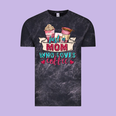 Just A Mom Who Loves Coffee Vintage Tee Designed By Zillion Design Studio