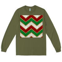 Army Green christmas stripes seamless pattern Long Sleeve Tee - BundleAndBundleShop