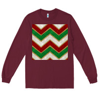 Burgundy christmas stripes seamless pattern Long Sleeve Tee - BundleAndBundleShop