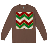 Chestnut christmas stripes seamless pattern Long Sleeve Tee - BundleAndBundleShop