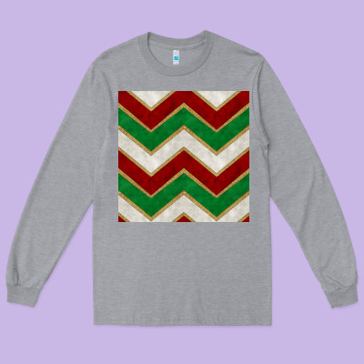 Christmas Stripes Seamless Pattern Long Sleeve Tee Designed By Bundleandbundleshop