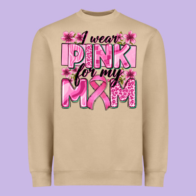 I Wear Pink For My Mom Heavyweight Sweatshirt Designed By Zillion Design Studio