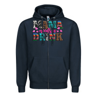 Navy western mama needs a drink Zipper Hoodie - Artiststas