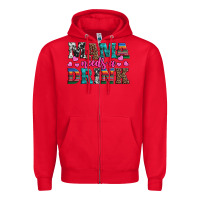 Red western mama needs a drink Zipper Hoodie - Artiststas