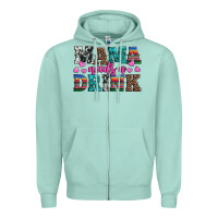 Seafoam western mama needs a drink Zipper Hoodie - Artiststas