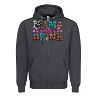 Smoke western mama needs a drink Zipper Hoodie - Artiststas