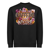Black i run on caffeine and kisses Heavyweight Sweatshirt - Zillion Design Studio