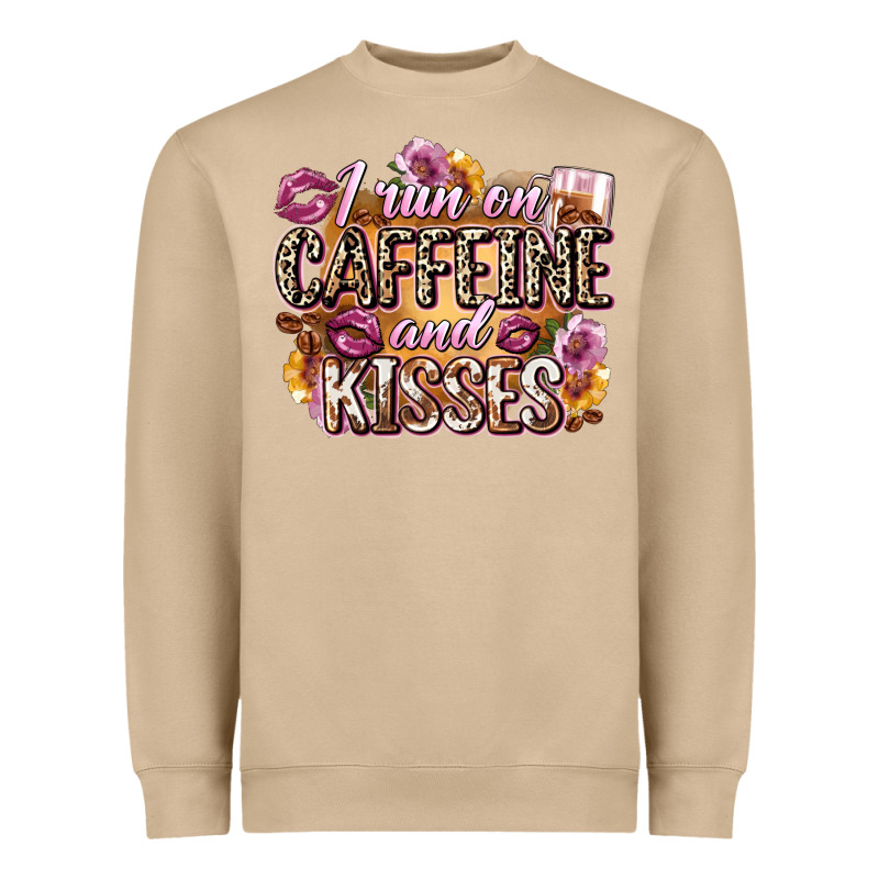 I Run On Caffeine And Kisses Heavyweight Sweatshirt by Zillion Design Studio | Teevron