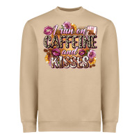 Mushroom i run on caffeine and kisses Heavyweight Sweatshirt - Zillion Design Studio