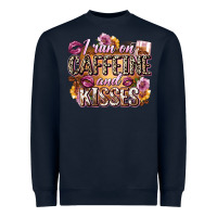 Navy i run on caffeine and kisses Heavyweight Sweatshirt - Zillion Design Studio