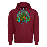 Burgundy western cactus and sunflower mama rainbow Zipper Hoodie - Artiststas