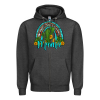 Charcoal Heather western cactus and sunflower mama rainbow Zipper Hoodie - Artiststas
