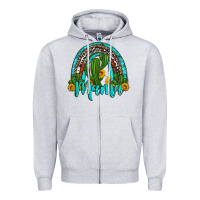 Heather Grey western cactus and sunflower mama rainbow Zipper Hoodie - Artiststas