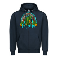 Navy western cactus and sunflower mama rainbow Zipper Hoodie - Artiststas