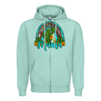 Seafoam western cactus and sunflower mama rainbow Zipper Hoodie - Artiststas