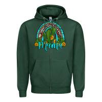Sports Green western cactus and sunflower mama rainbow Zipper Hoodie - Artiststas