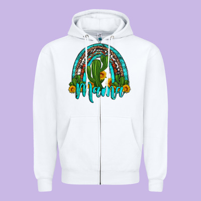 Western Cactus And Sunflower Mama Rainbow Zipper Hoodie Designed By Artiststas