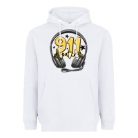 White 911 dispatcher Heavyweight Hoodie - MaliasSmallBusiness