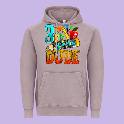 3rd Grade Dude Vintage Hoodie Designed By Texasbilliewilder