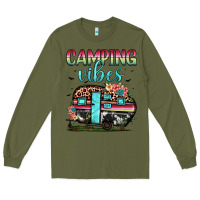 Army Green camping vibes Long Sleeve Tee - JahusDesignShop