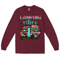 Burgundy camping vibes Long Sleeve Tee - JahusDesignShop