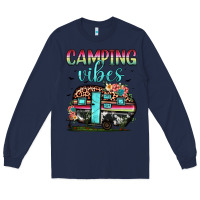 Navy camping vibes Long Sleeve Tee - JahusDesignShop