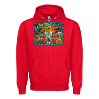 Red longhorn bull skull western turquoise background Zipper Hoodie - Artiststas