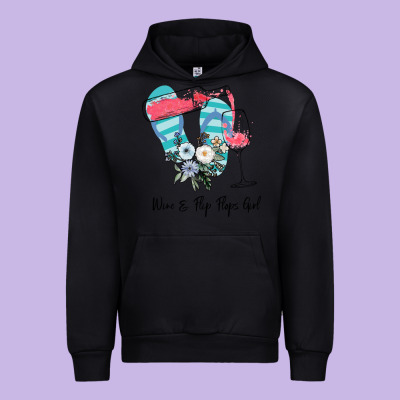 Wine Flip Flops Girl Urban Hoodie Designed By Bettercallsaul