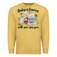 Antique Gold reading is dreaming with your eyes open Premium Sweatshirt - MaliasSmallBusiness