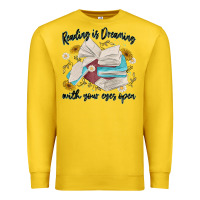 Lemon reading is dreaming with your eyes open Premium Sweatshirt - MaliasSmallBusiness