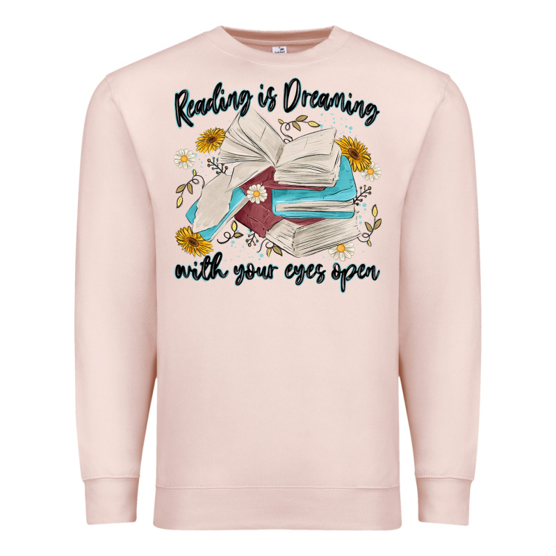 Reading Is Dreaming With Your Eyes Open Premium Sweatshirt by MaliasSmallBusiness | Teevron