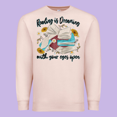 Reading Is Dreaming With Your Eyes Open Premium Sweatshirt Designed By Maliassmallbusiness