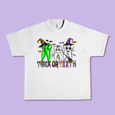 Trick Or Teeth Urban Heavy Tee Designed By Cowhidedigitalart